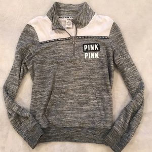 PINK quarter-zip pullover sweatshirt